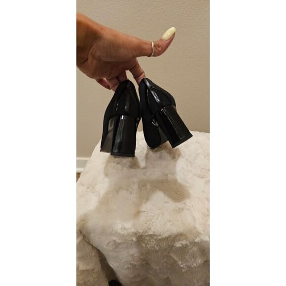 Stuart Weitzman Black Square Toe Pumps Heels Size 7.5 - Picture 6 of 9